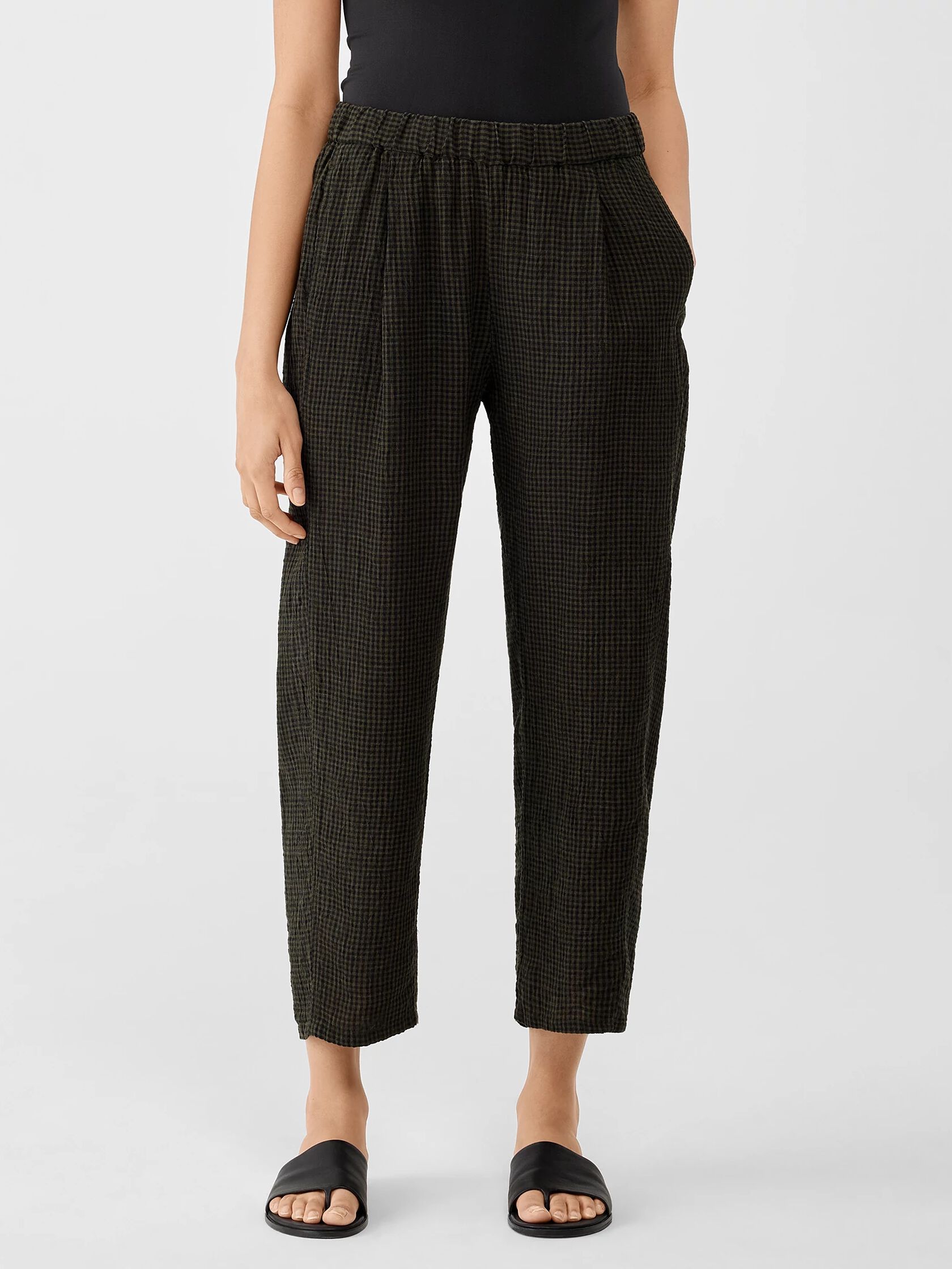 Puckered Organic Linen Lantern Pant