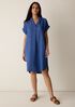 Washed Organic Linen D&eacute;lav&eacute; Notch Collar Dress