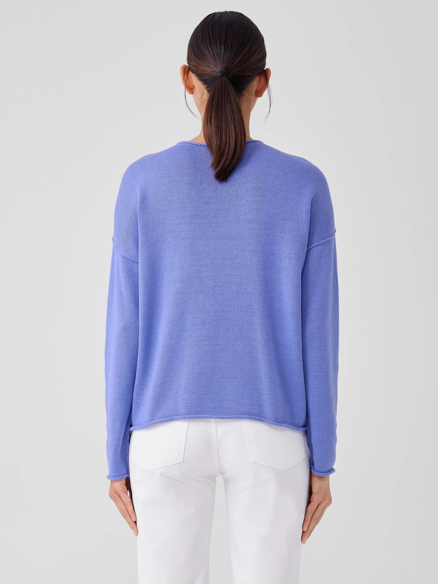 Peruvian Cotton Blend Crew Neck Top