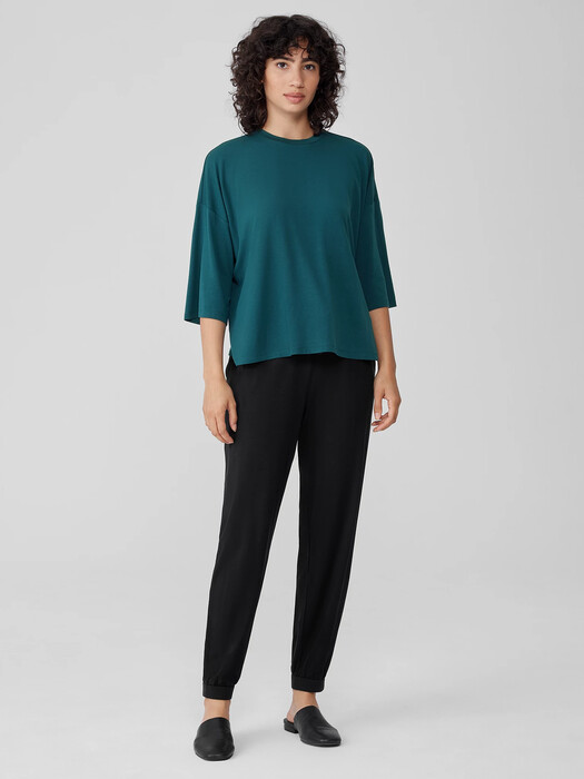 Fine Jersey Column-Sleeve Top