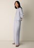 Striped Organic Cotton Gauze Band Collar Shirt