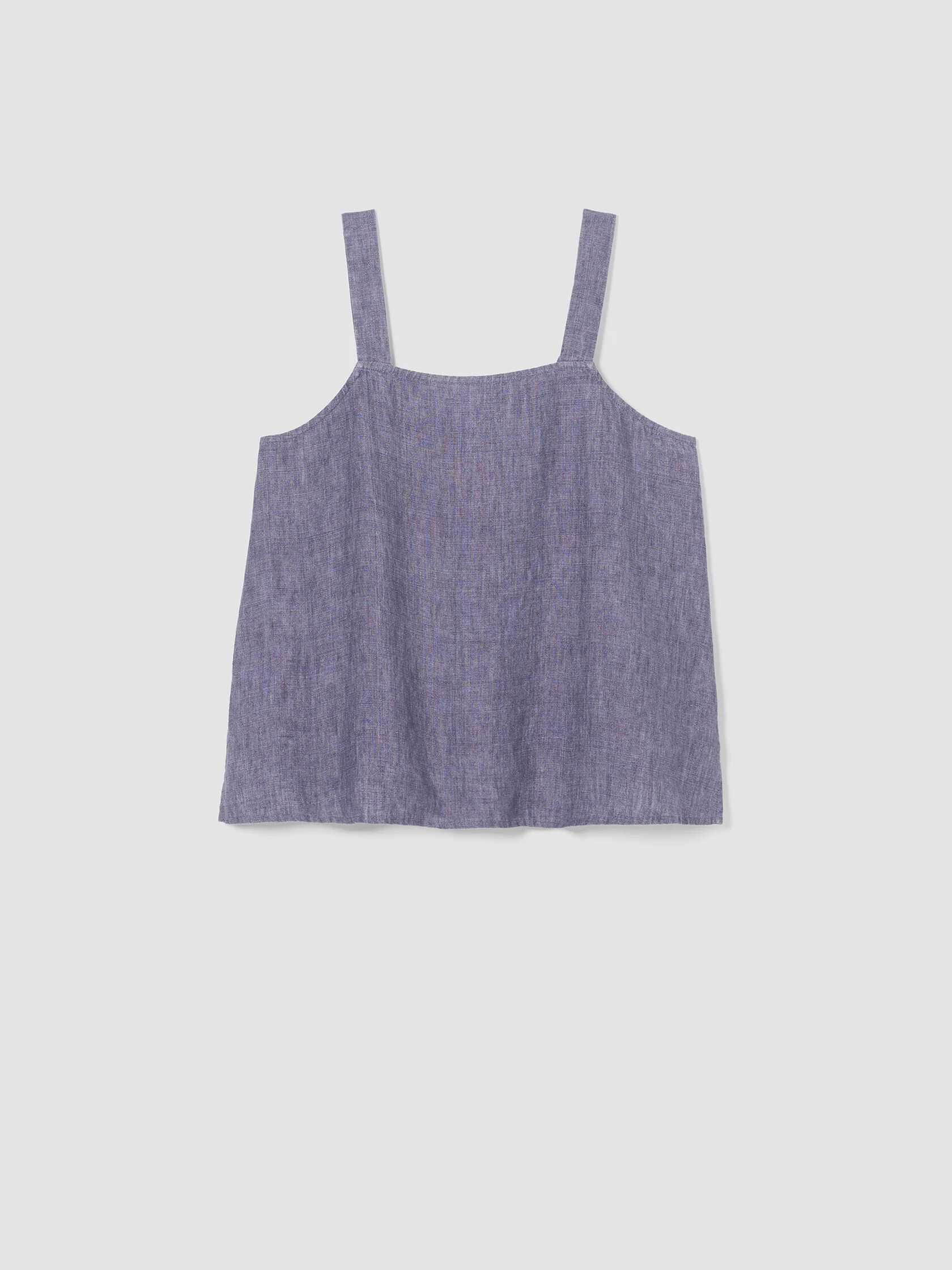 Washed Organic Linen Delave Tank