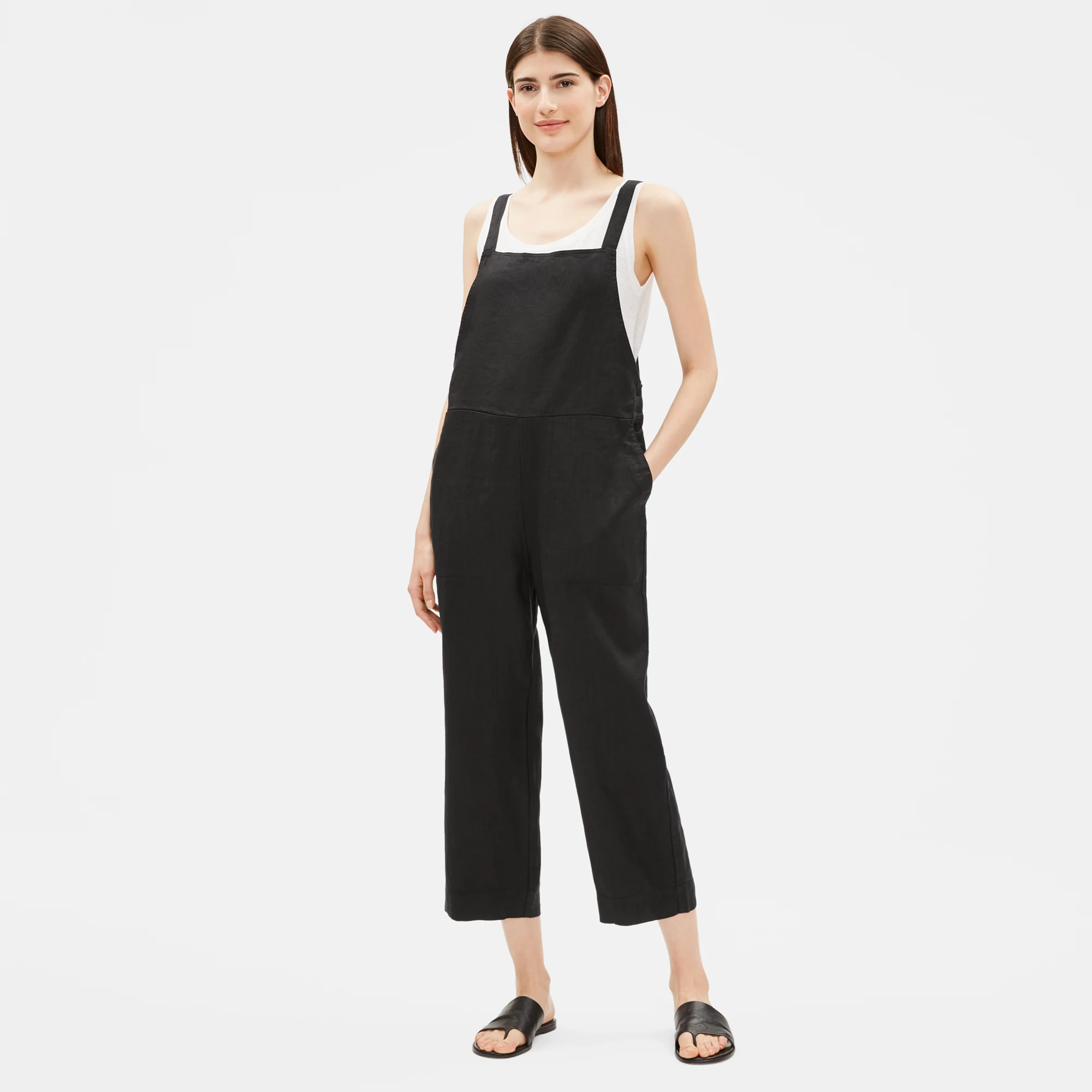 Organic Linen Cropped Jumpsuit | EILEEN 
