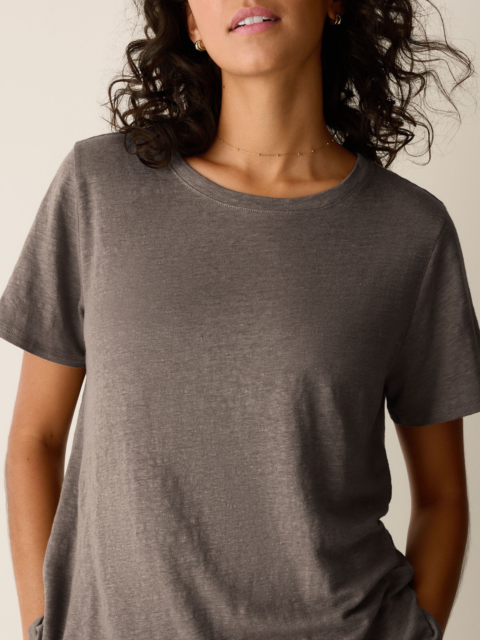 Organic Linen Jersey Crew Neck Tee
