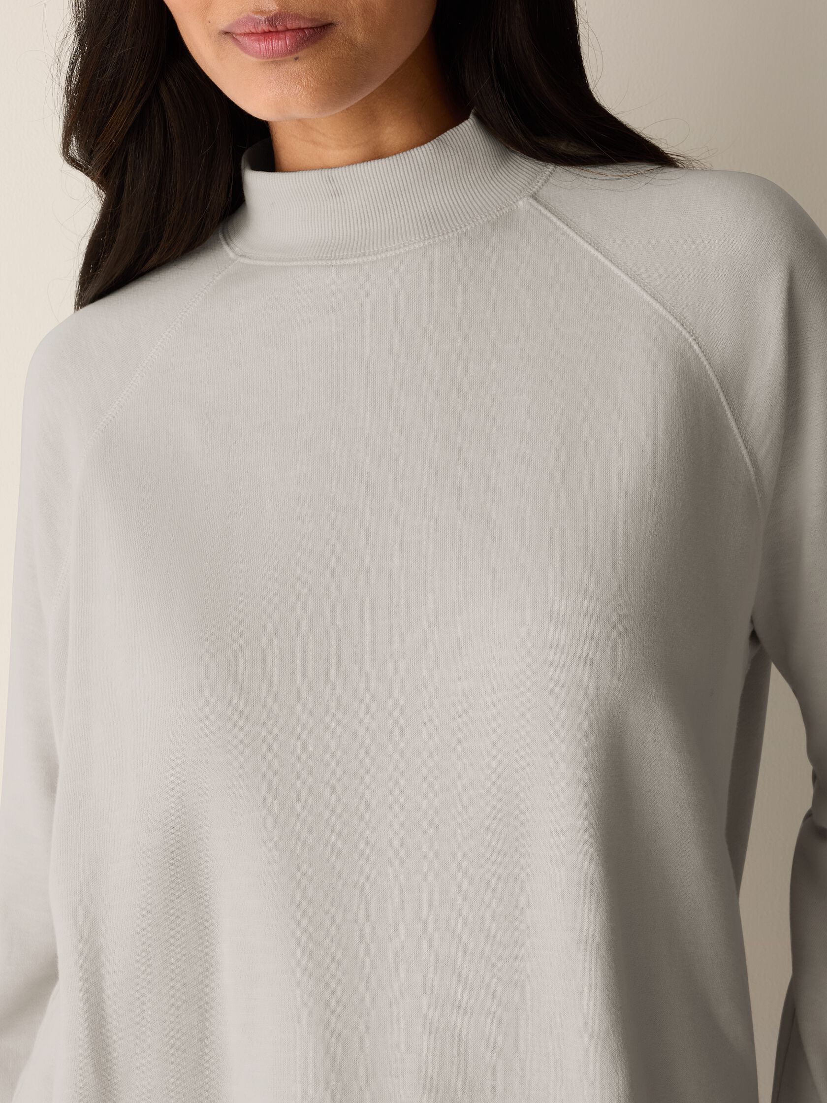 Garment-Dyed Organic Cotton Terry High Neck Top