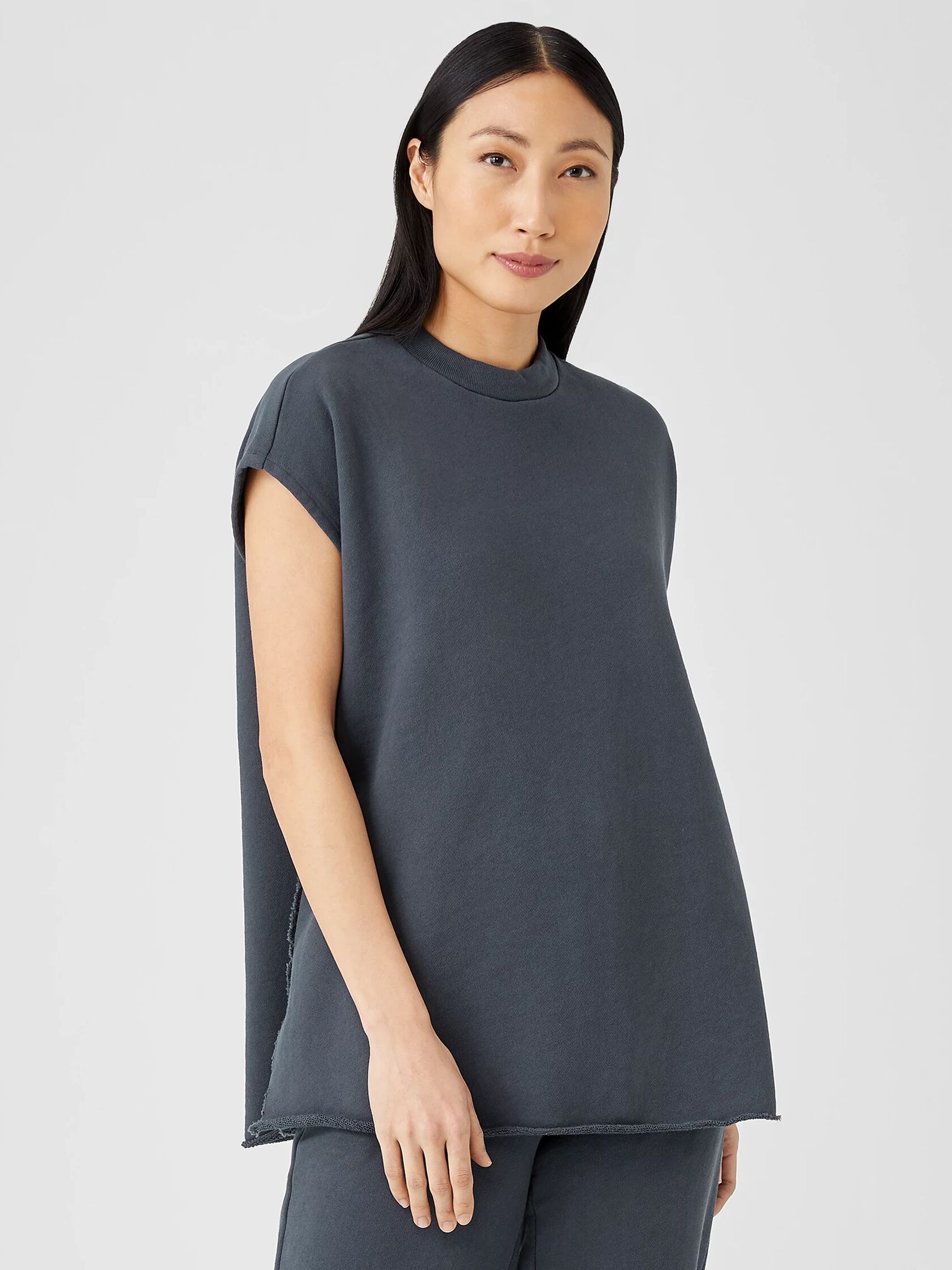 Organic Cotton French Terry Crew Neck Top