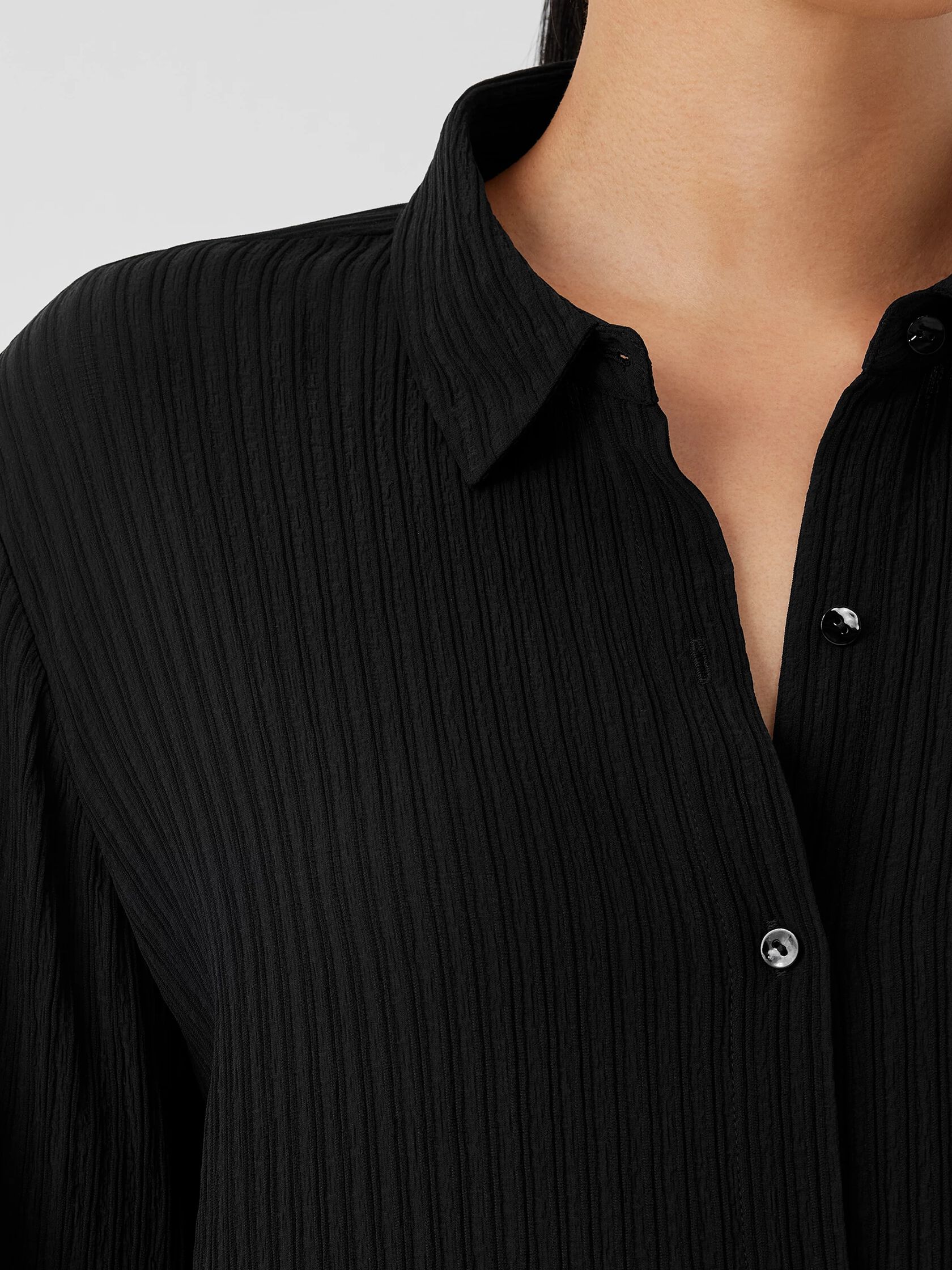 Accordion Silk Jacquard Classic Collar Shirt