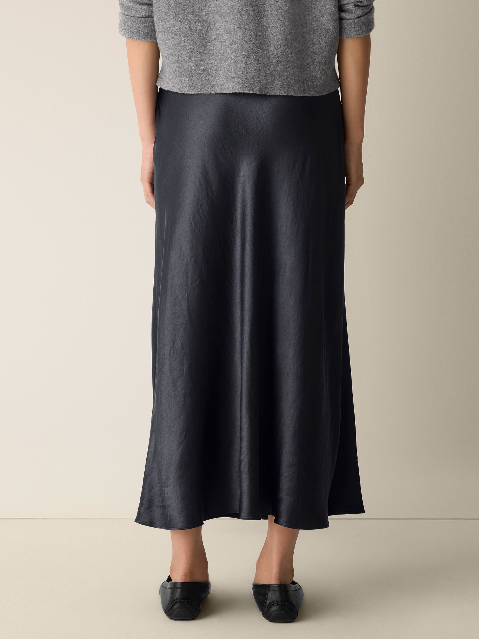Textured Satin Slip Skirt