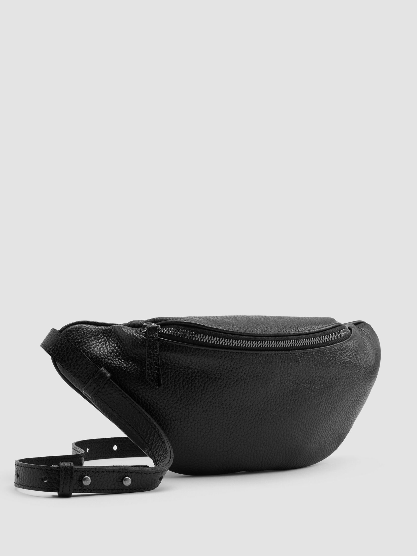 Textured Italian Leather Belt Bag
