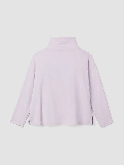 Cozy Brushed Terry Funnel Neck Box-Top