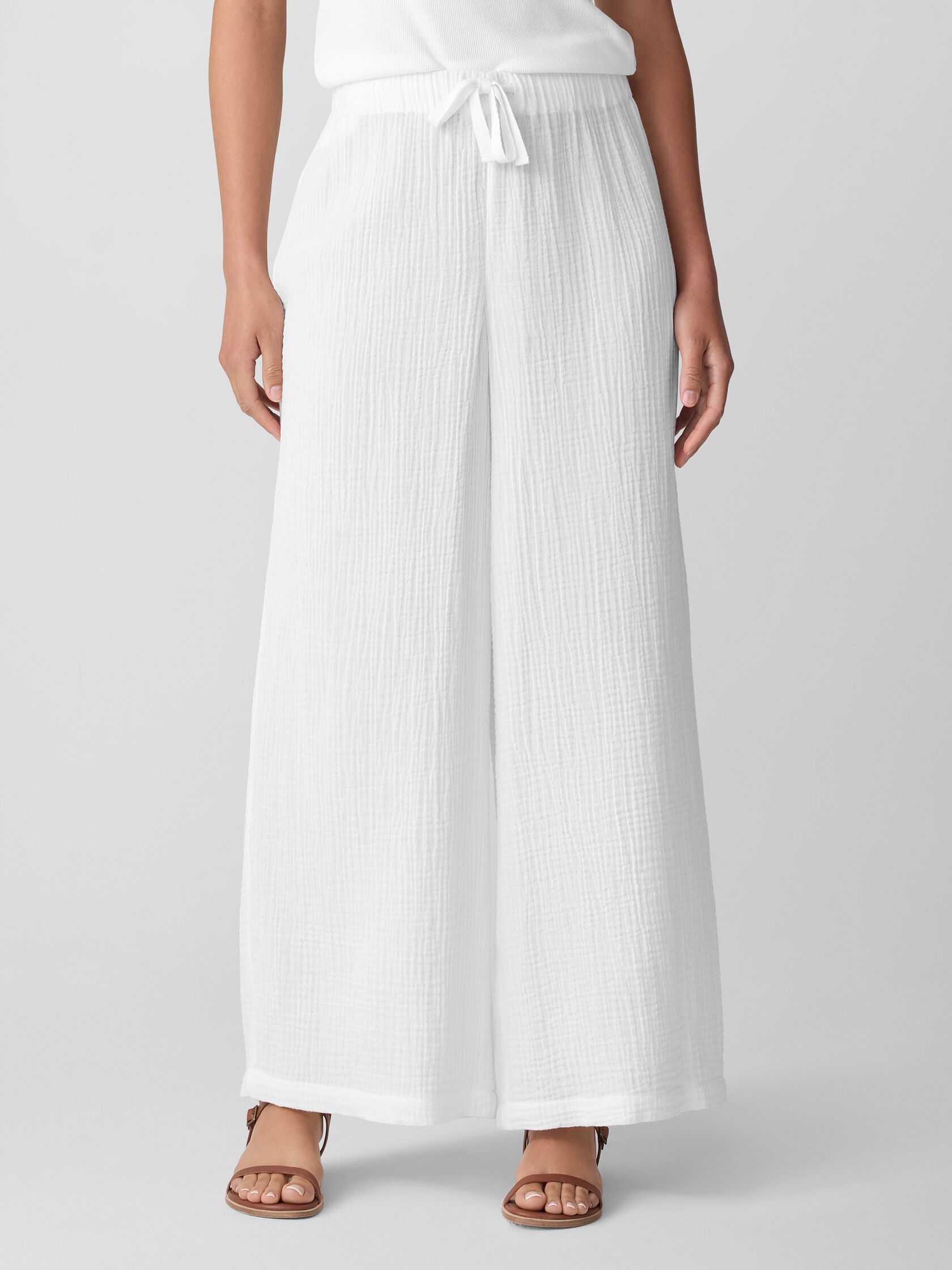 Organic Cotton Lofty Gauze Wide-Leg Pant