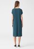 Stretch Silk Jersey Crew Neck Dress