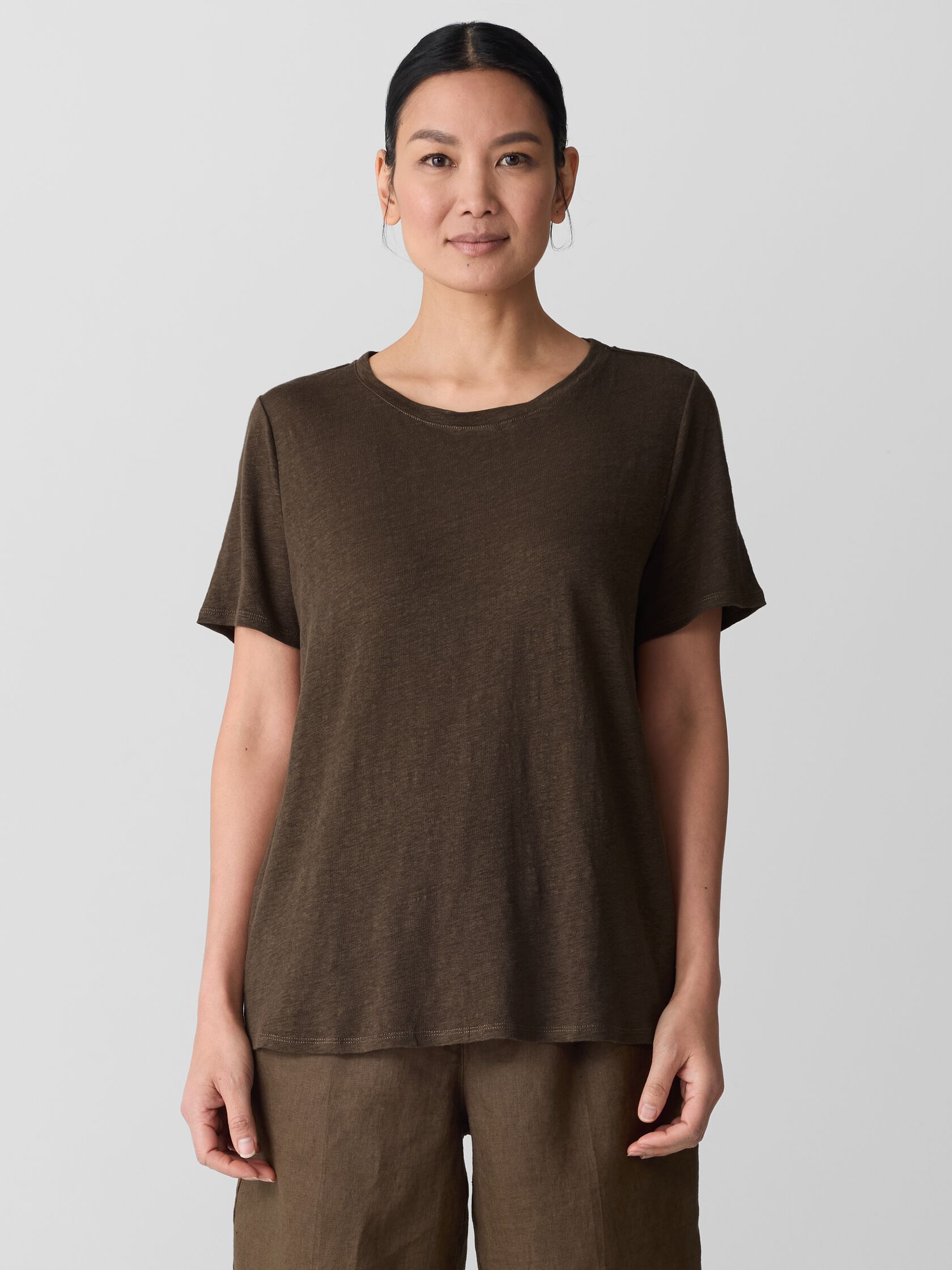 Organic Linen Jersey Crew Neck Tee