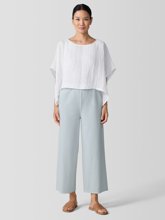 Organic Linen Gauze Bateau Neck Poncho
