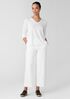 Organic Cotton Slubby Jersey V-Neck Top