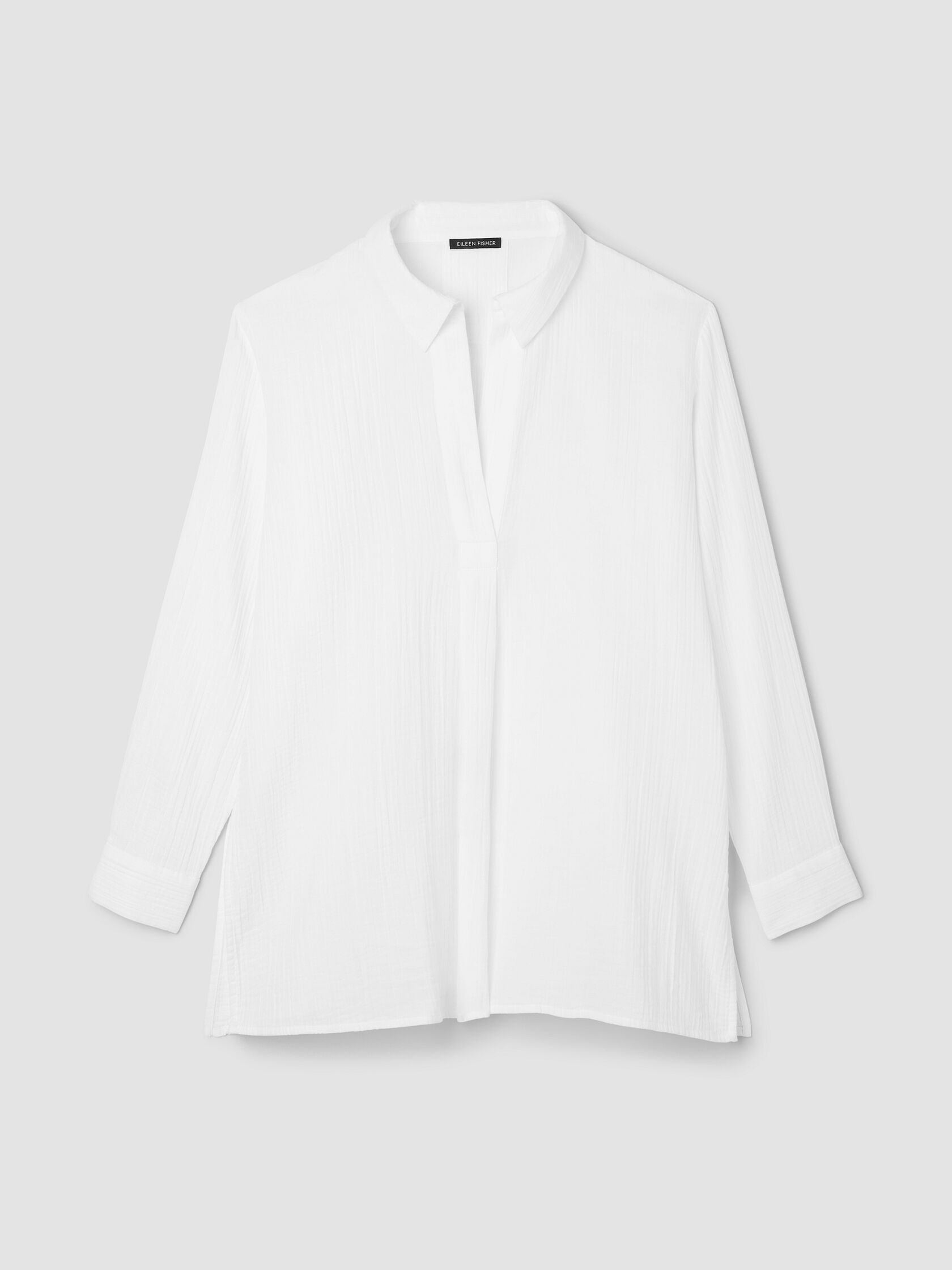 Organic Cotton Ripple Split Neck Top