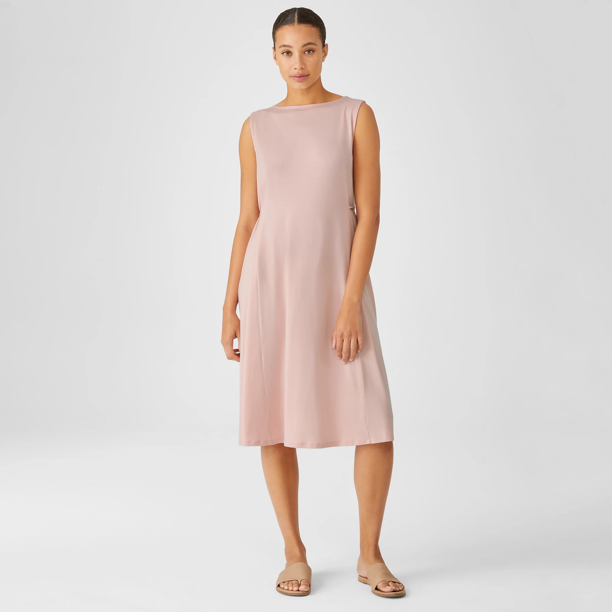 Fine Jersey Sleeveless Tie Dress 