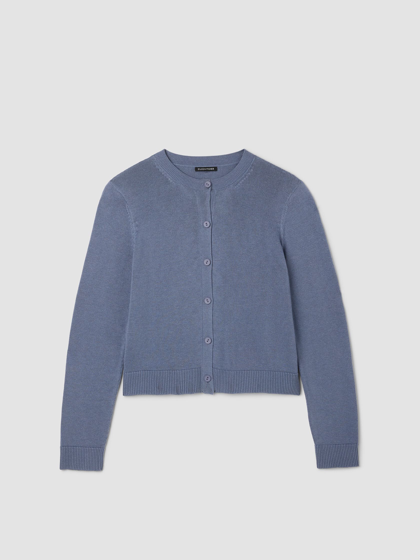 Peruvian Cotton Blend Crew Neck Cardigan