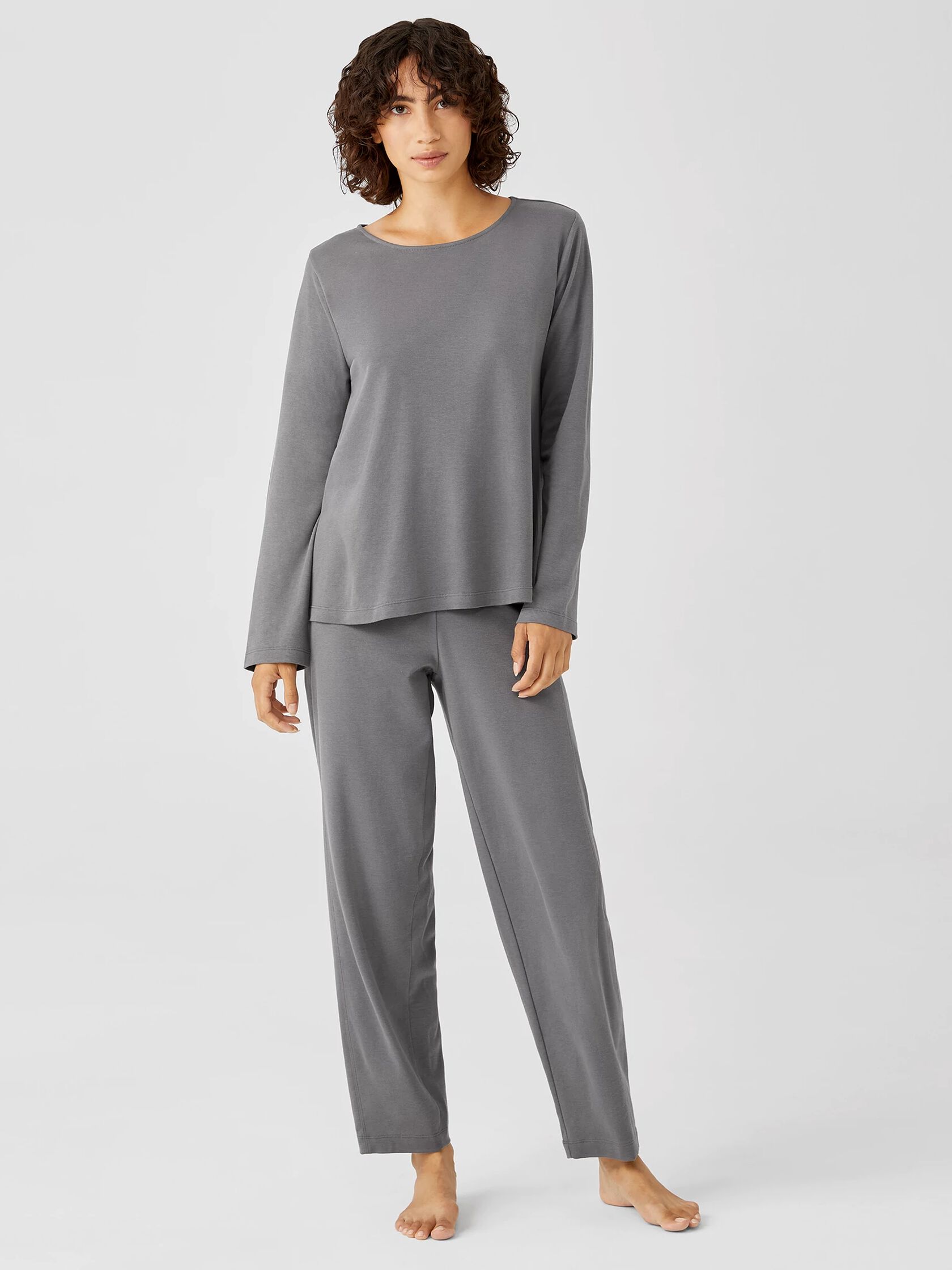 Cozy Organic Cotton Interlock Jewel Neck Top