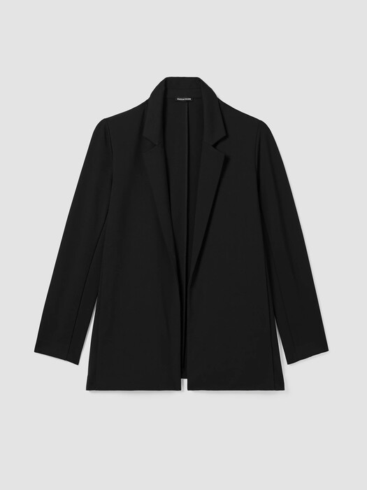 Washable Flex Ponte Notch Collar Long Blazer