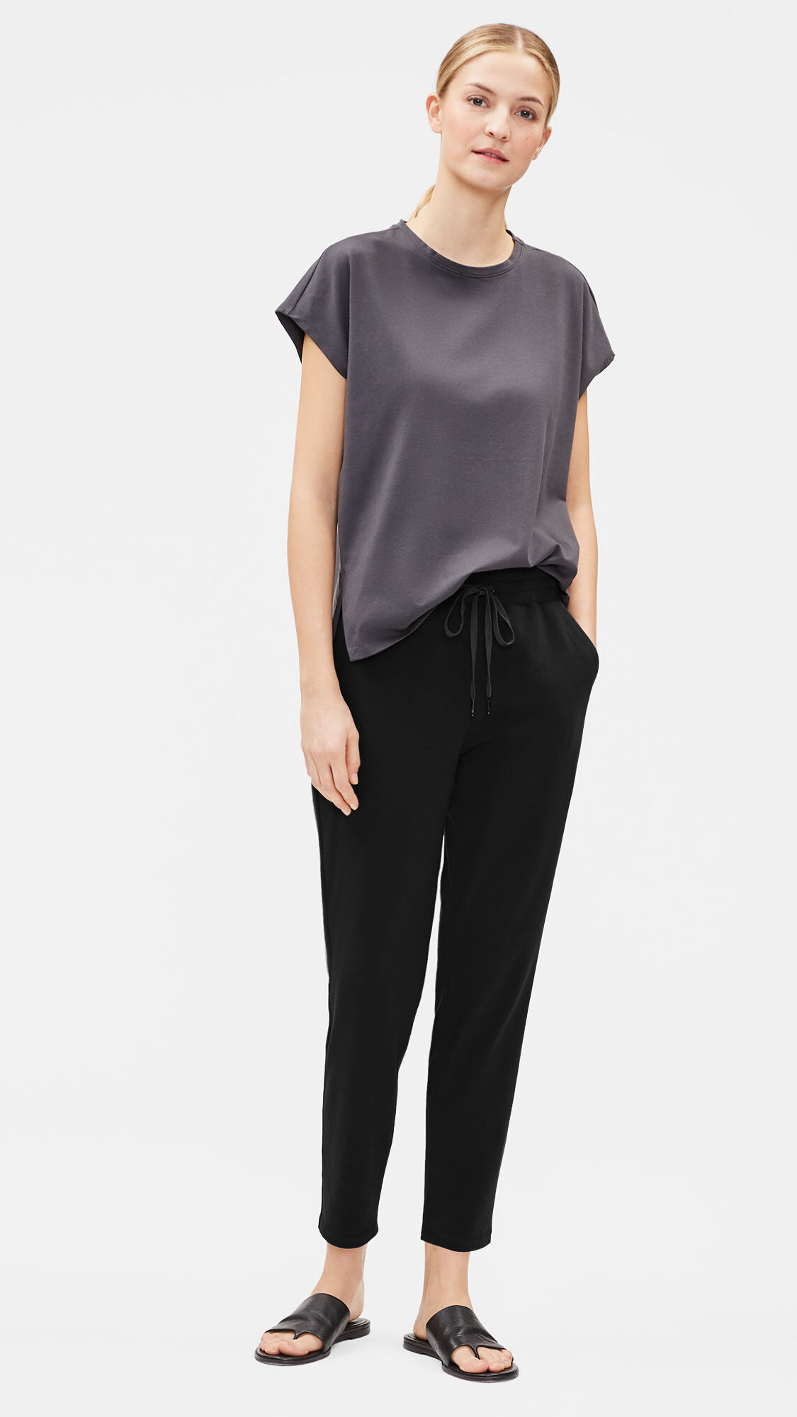 Cotton Stretch Jersey Slouchy Pant EILEEN FISHER