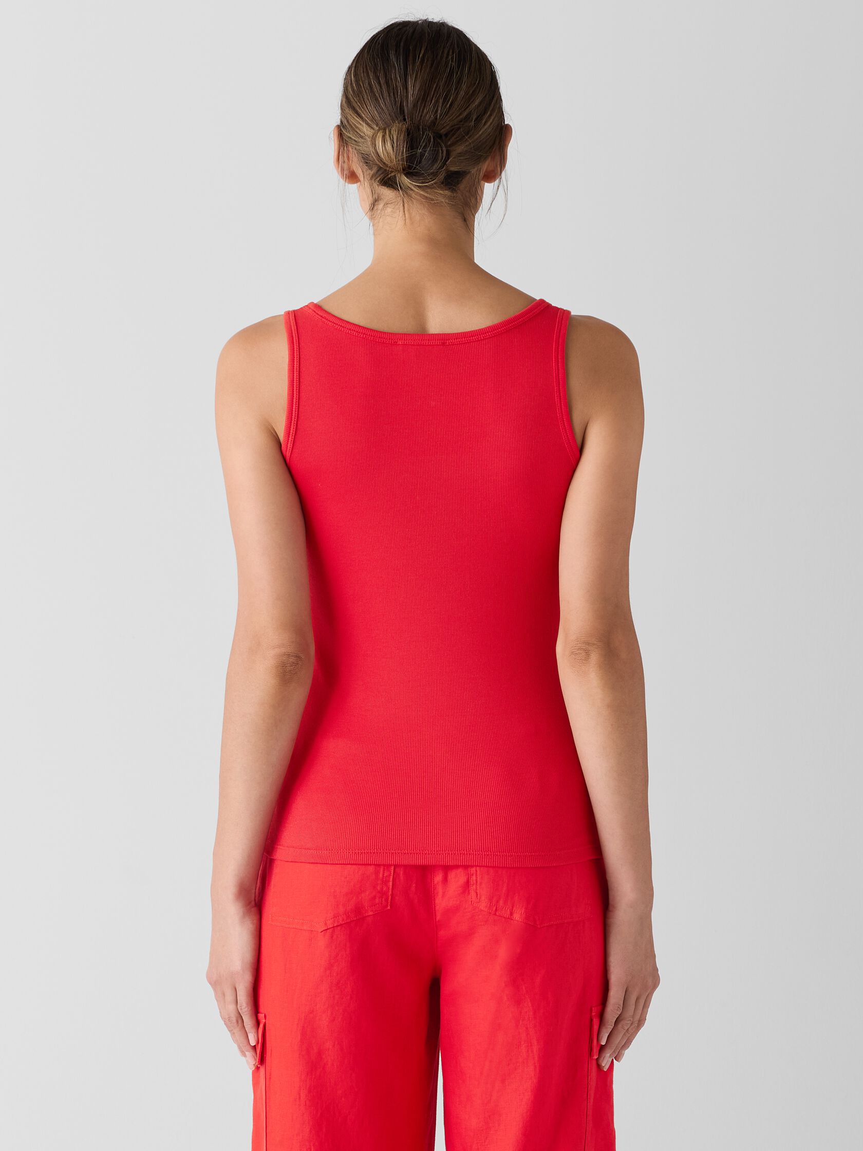 Organic Cotton Stretch Rib Scoop Neck Tank