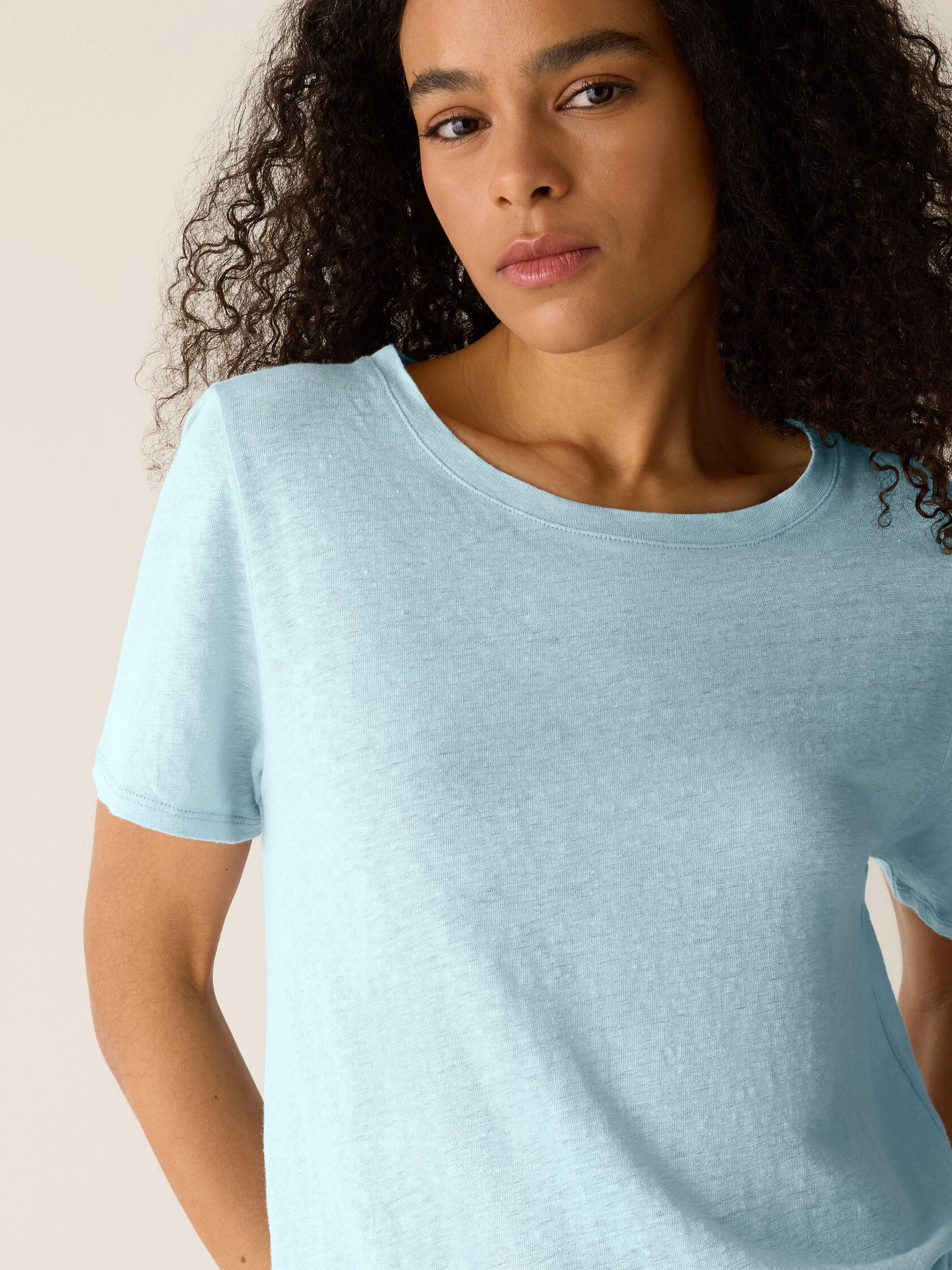 Organic Linen Jersey Crew Neck Tee