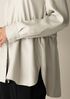 Silk Twill Band Collar Shirt