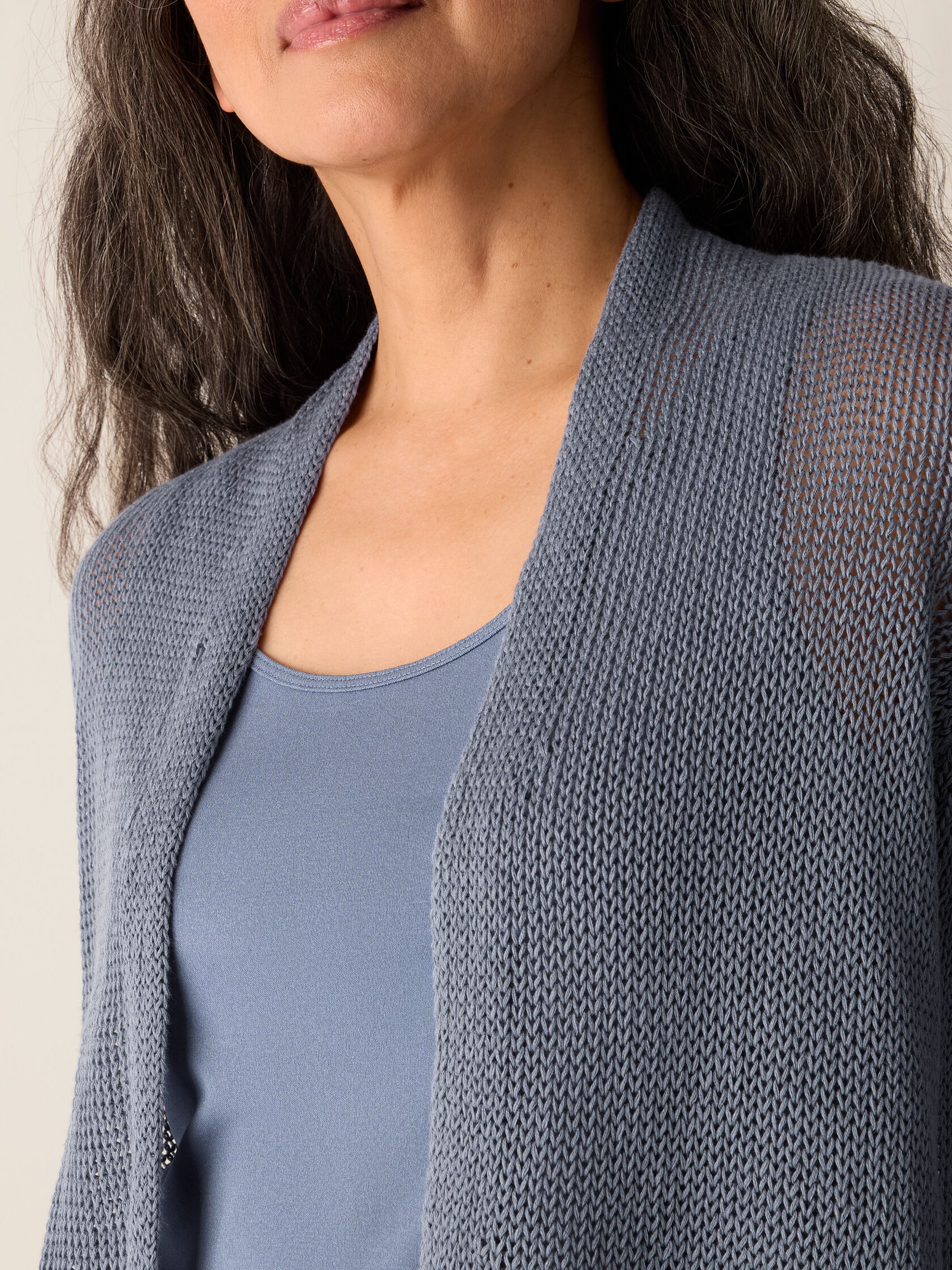 Organic Linen Cotton Cropped Cardigan