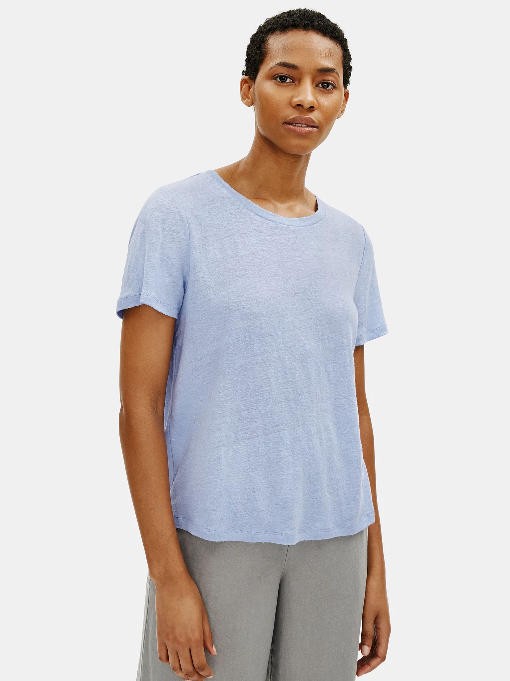 Organic Linen Jersey Round Neck Tee