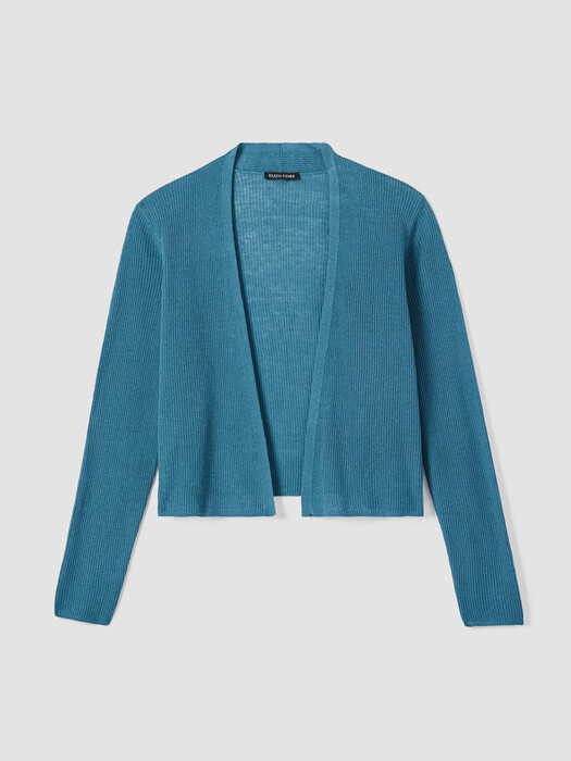 Organic Linen Cotton Airy Tuck Cropped Cardigan