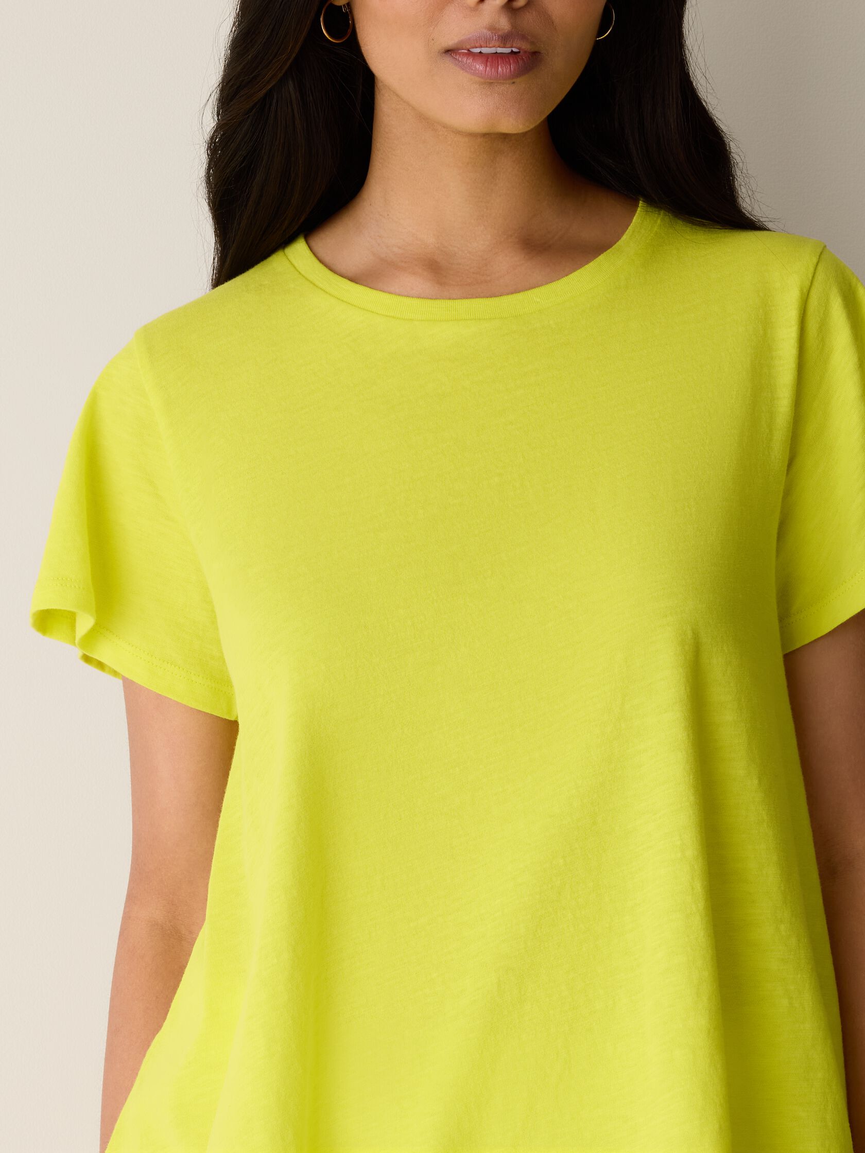 Organic Cotton Slubby Jersey Crew Neck Tee