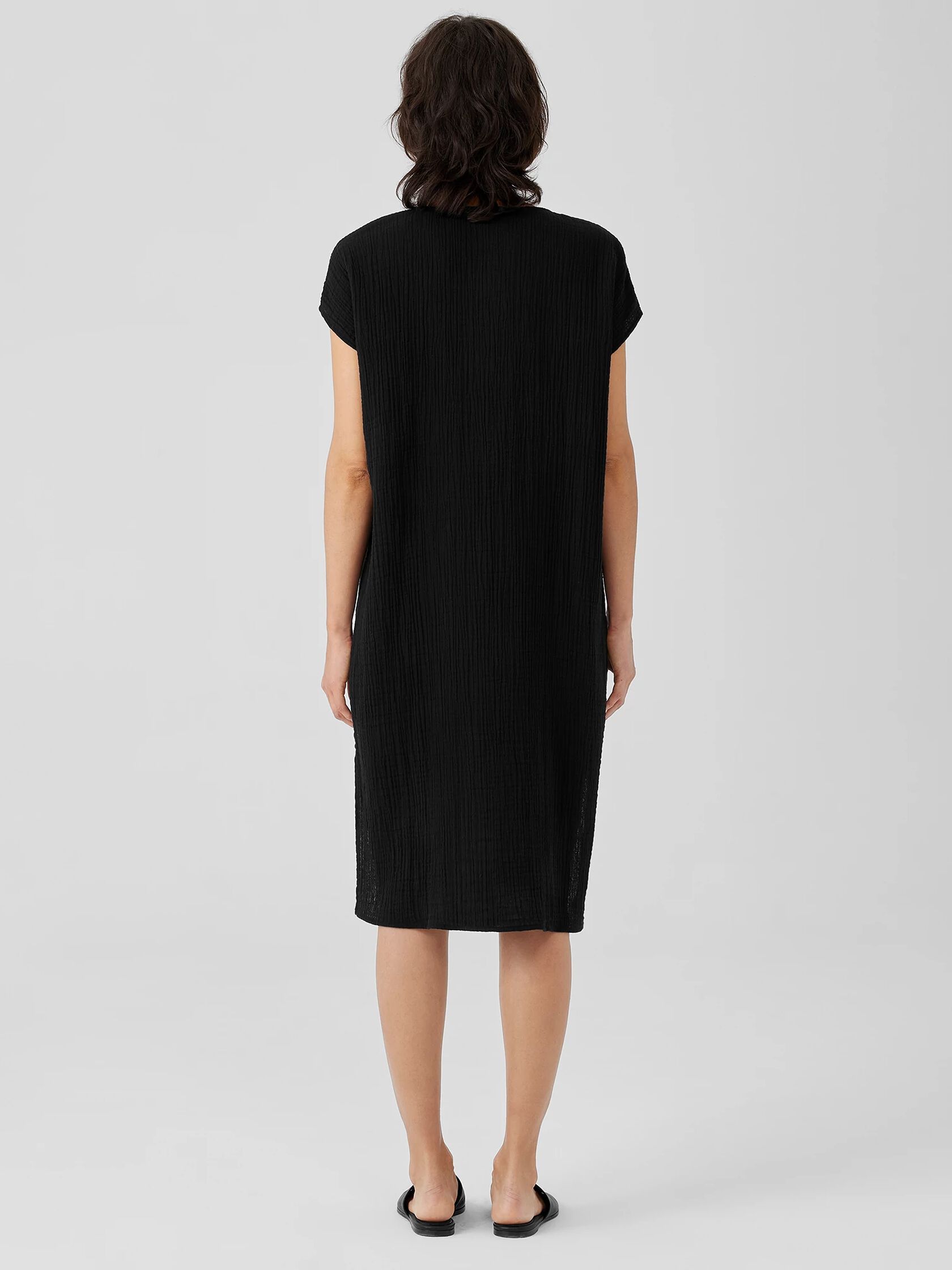 Organic Cotton Gauze V-Neck Dress