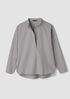 Striped Organic Cotton Poplin Band Collar Top