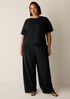 Pima Cotton Stretch Jersey Wide-Leg Pant