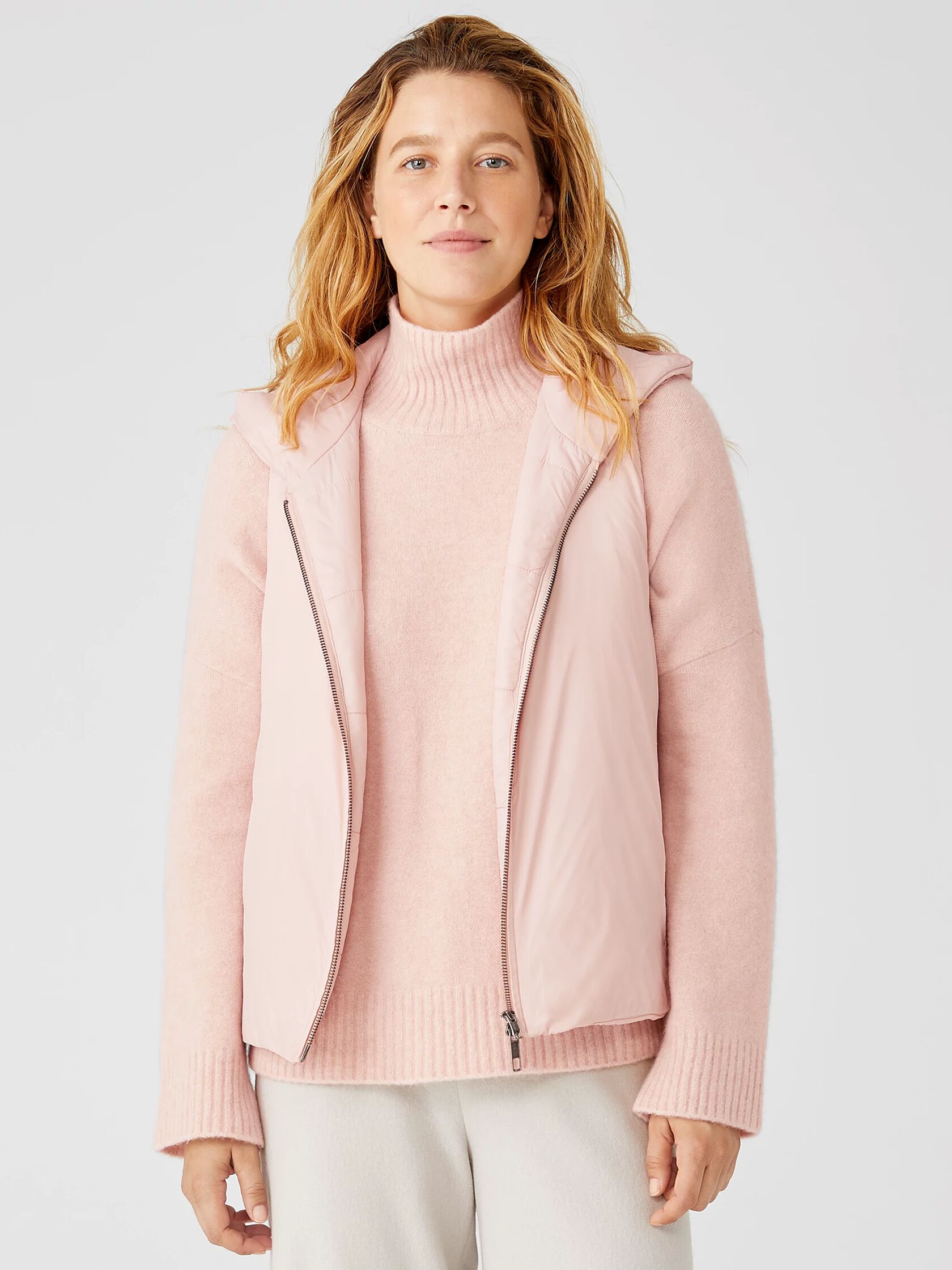 Eggshell Recycled Nylon Hooded Vest