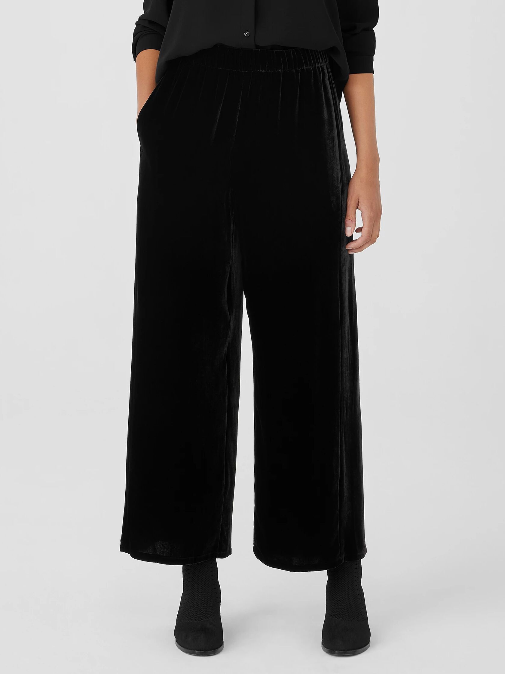 Velvet Wide-Leg Pant