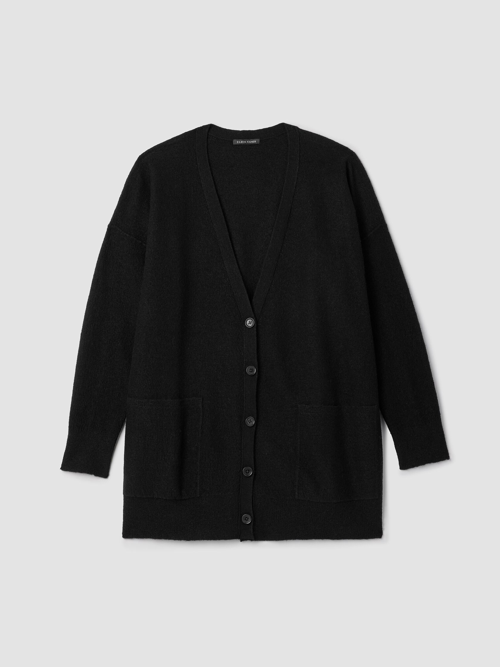 Fine Felted Wool Long Cardigan in Regenerative Wool