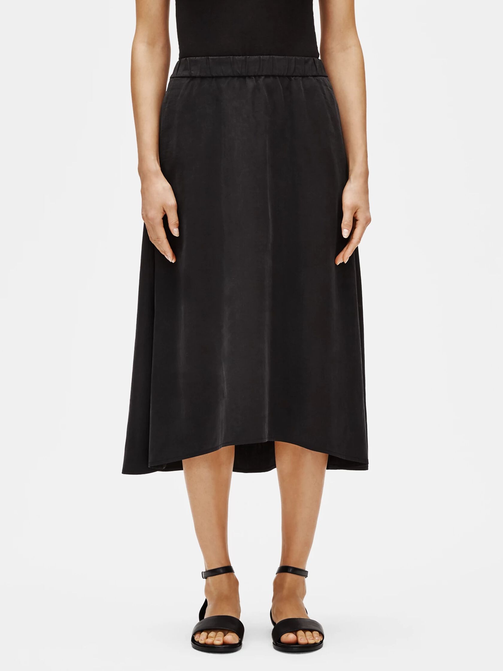Sandwashed Tencel A-Line Skirt
