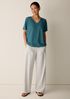 Organic Cotton Slubby Jersey V-Neck Tee