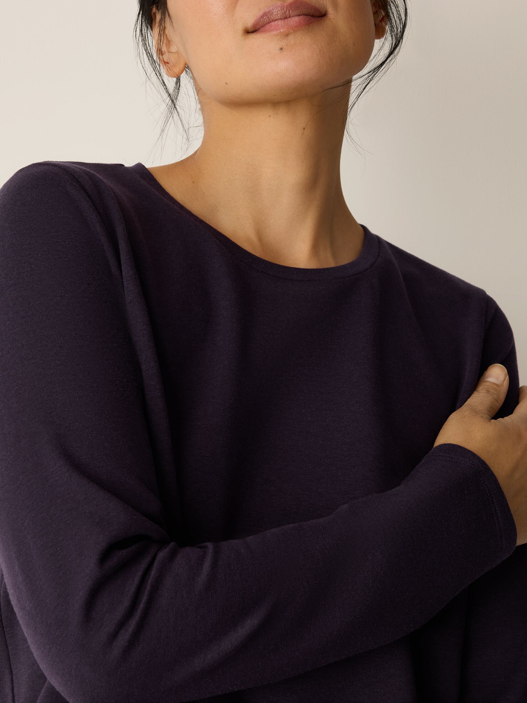 Cozy Brushed Terry Hug Crew Neck Top