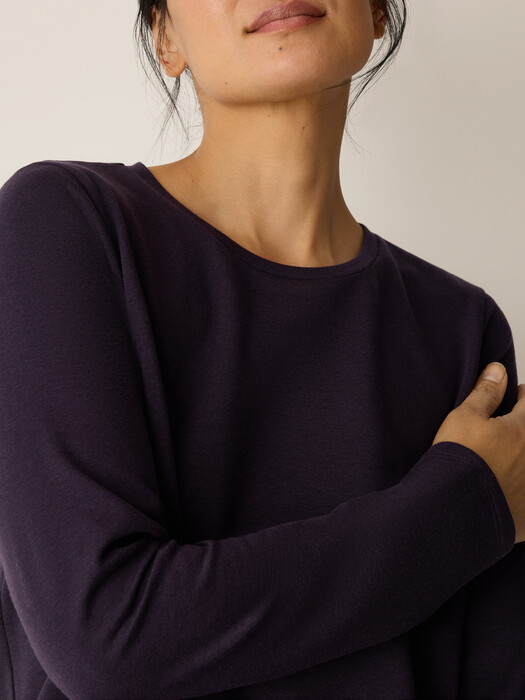 Cozy Brushed Terry Hug Crew Neck Top