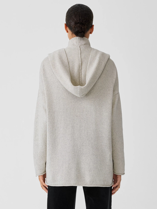 Cotton and Recycled Cashmere Hooded Scarf