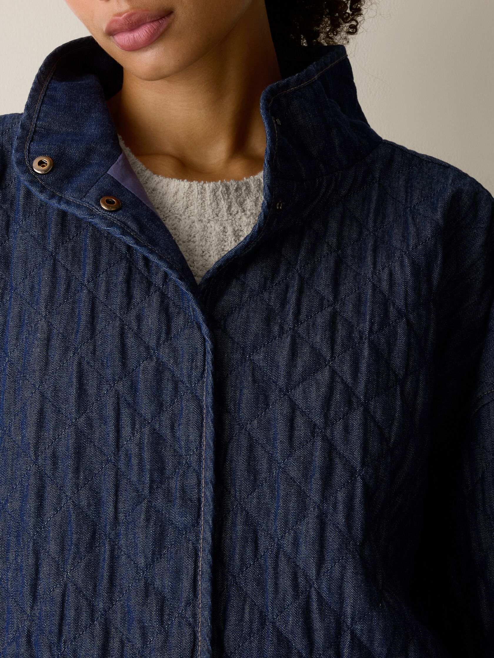 Lightweight Organic Cotton Denim Quilted Jacket