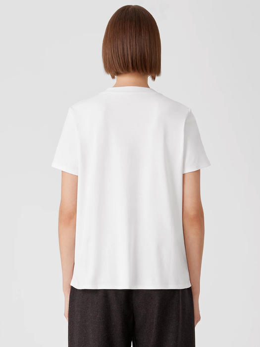 Organic Pima Cotton Interlock Mock Neck Tee