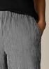 Organic Cotton Pucker Check Wide-Leg Pant