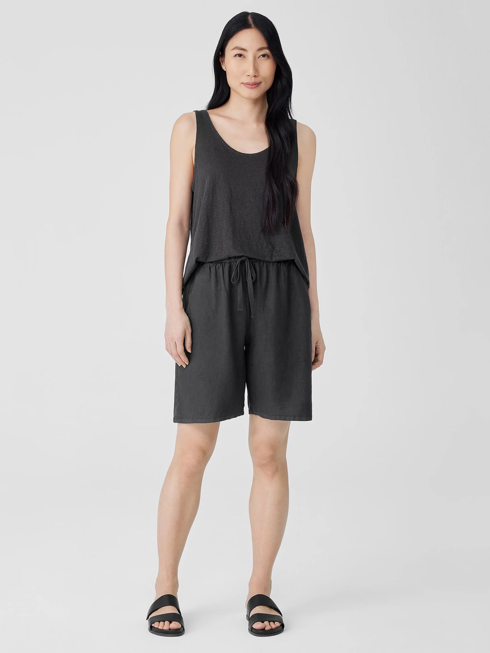 Garment-Dyed Organic Linen Shorts