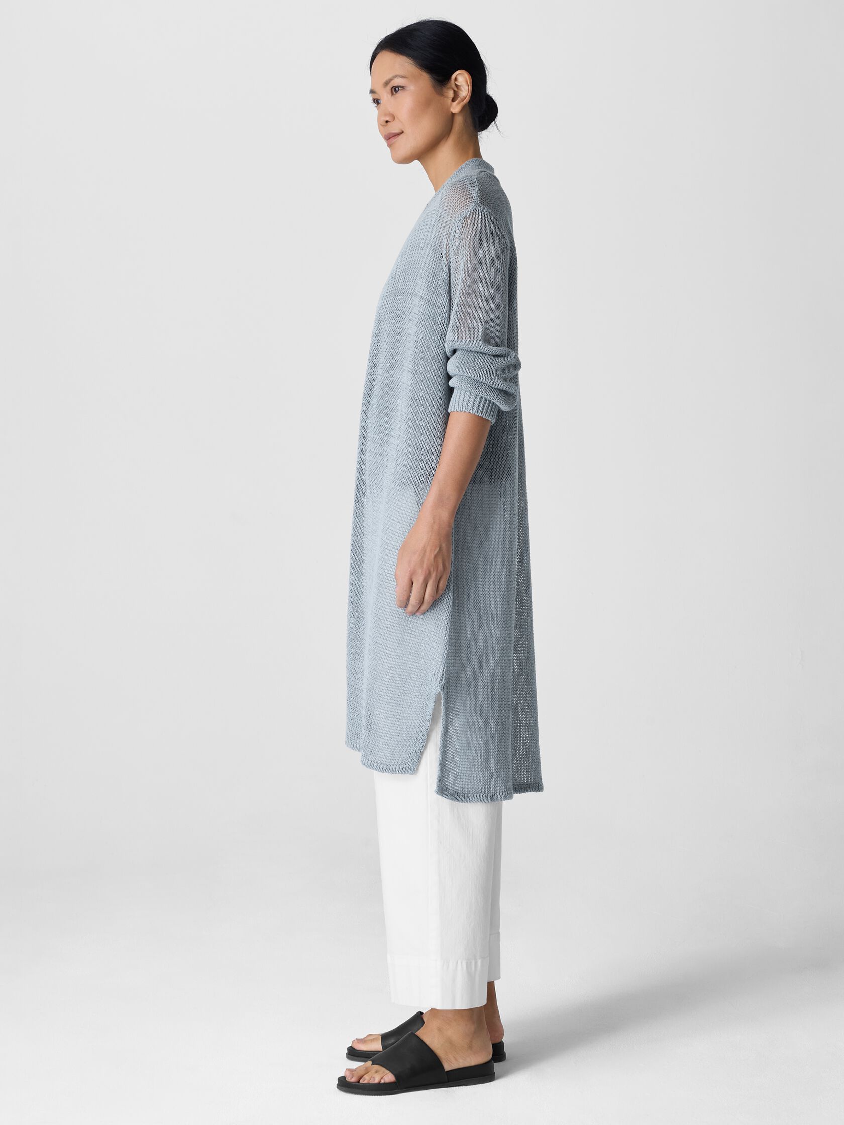 Organic Linen Cotton Cord Long Cardigan