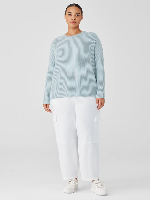 Cotton and Recycled Cashmere Crew Neck Box-Top