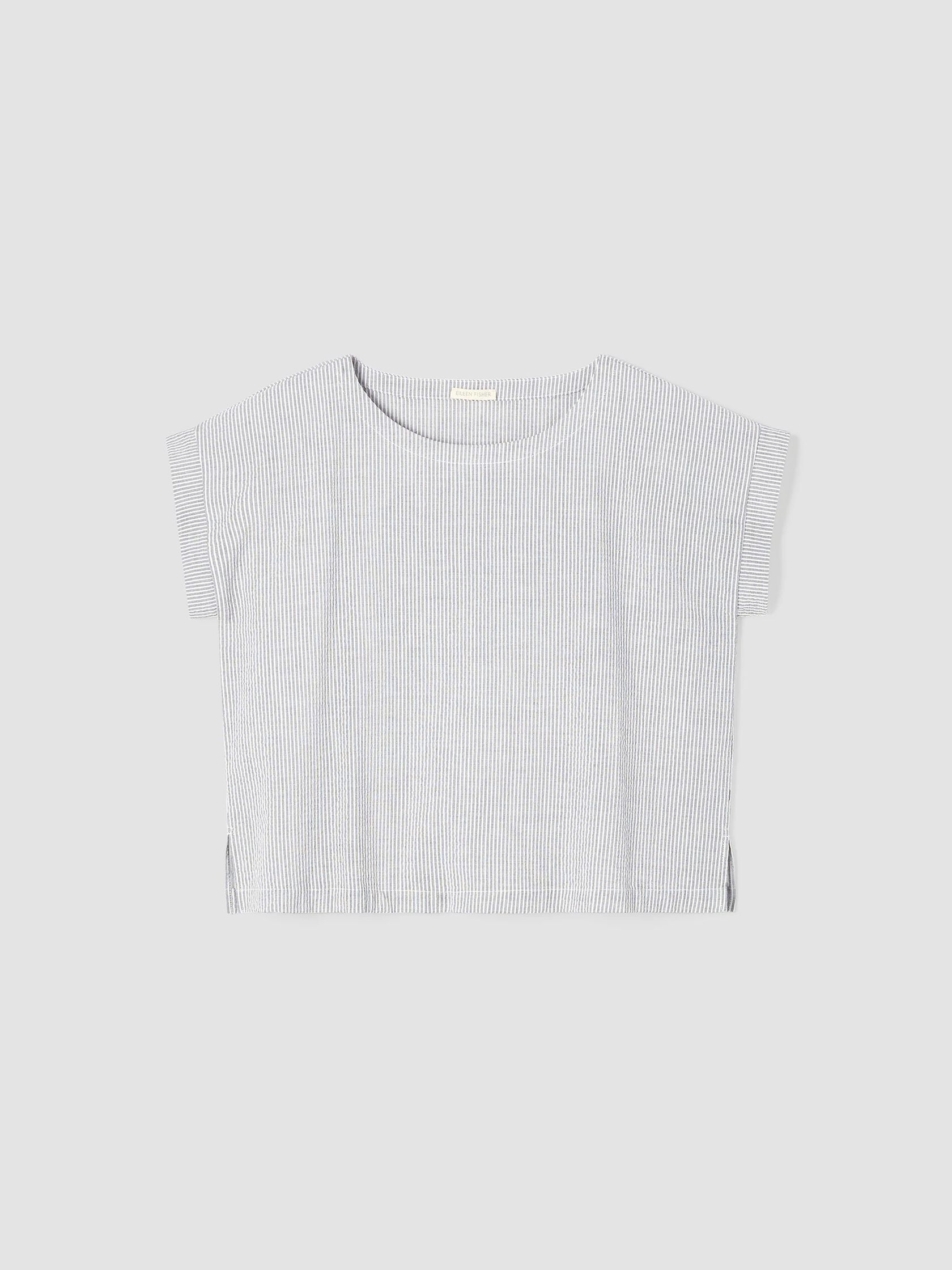 Organic Cotton Ripple Ballet Neck Top